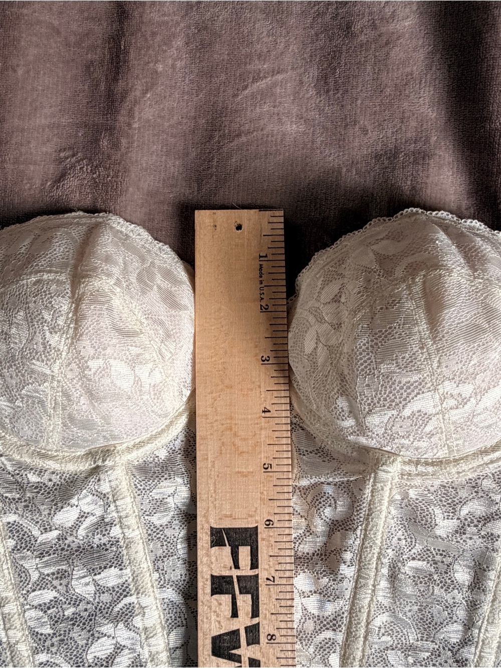 Vintage Carnival White Lace Longline Strapless Bustier Bra Corset Size 32B 32C - Picture 9 of 10